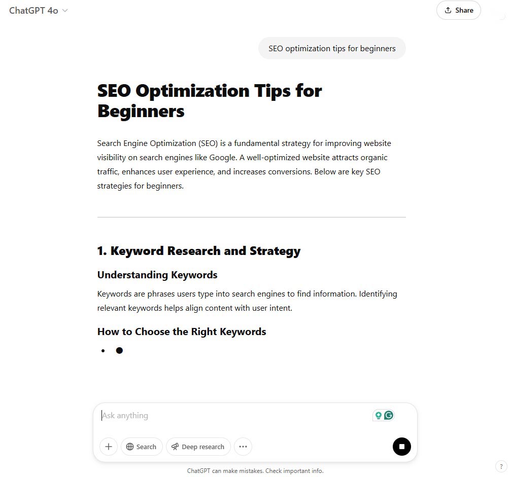 ChatGPT AI tool for SEO content generation and optimization.