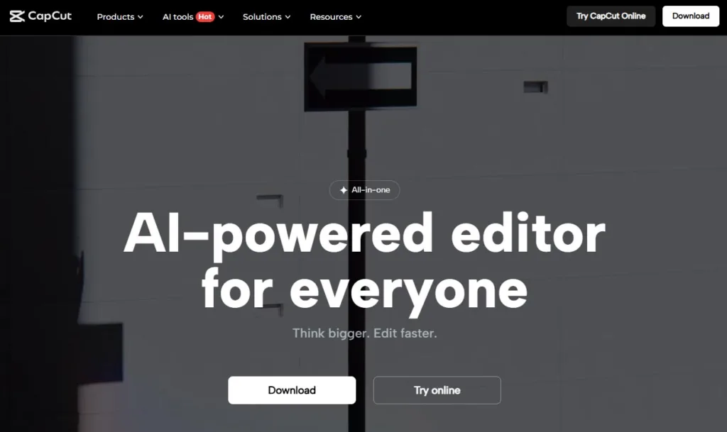 capcut-ai-video-editor-digital-marketing CapCut ai video editor as a free tool for digital marketing.