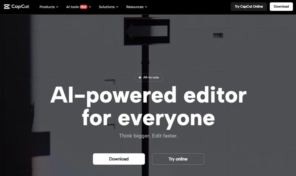 capcut-ai-video-editor-digital-marketing CapCut ai video editor as a free tool for digital marketing.