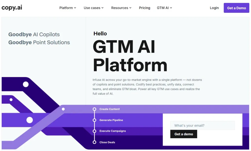 copyai-gtm-platform-best-ai-marketing-tools Copy.ai GTM platform offering best ai tools for marketing teams.
