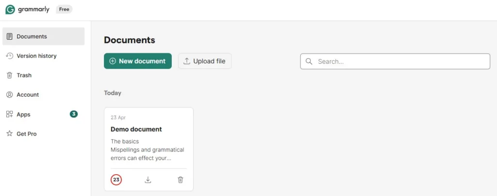 grammarly-dashboard-writing-tools-ai-marketing Grammarly writing assistant dashboard as an AI tool for digital marketing content.