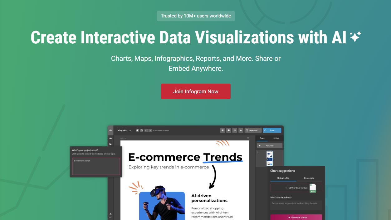 infogram-ai-visualization-platform Infogram AI tool for creating charts, infographics, and interactive data visuals.