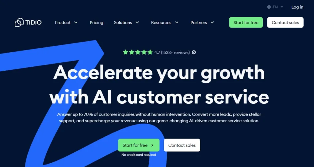 tidio-ai-customer-service-chatbot-marketing Tidio AI chatbot platform for automated customer service in digital marketing.