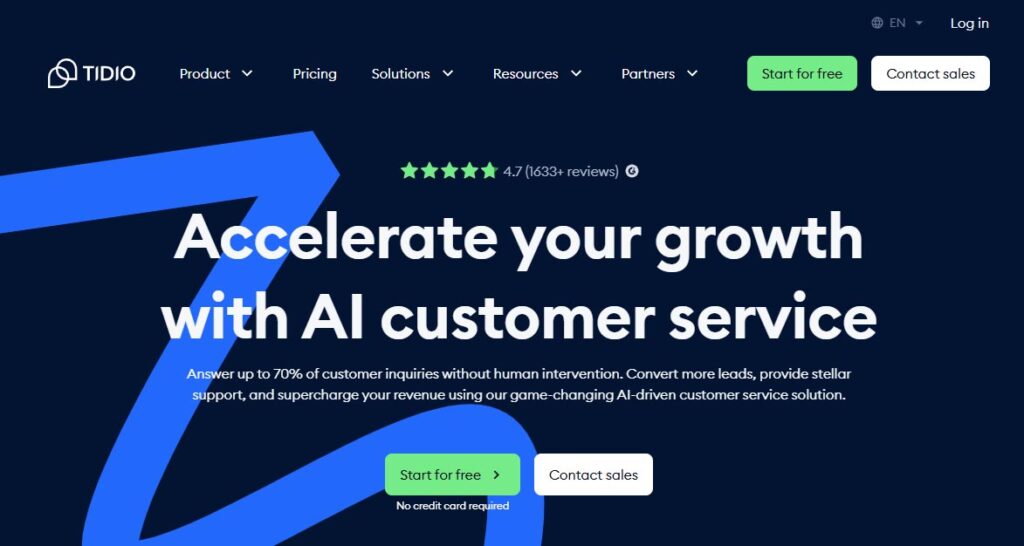 tidio-ai-customer-service-chatbot-marketing Tidio AI chatbot platform for automated customer service in digital marketing.