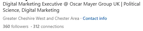 linkedin-headline-digital-marketing-profile LinkedIn profile optimized for digital marketing job with no experience.