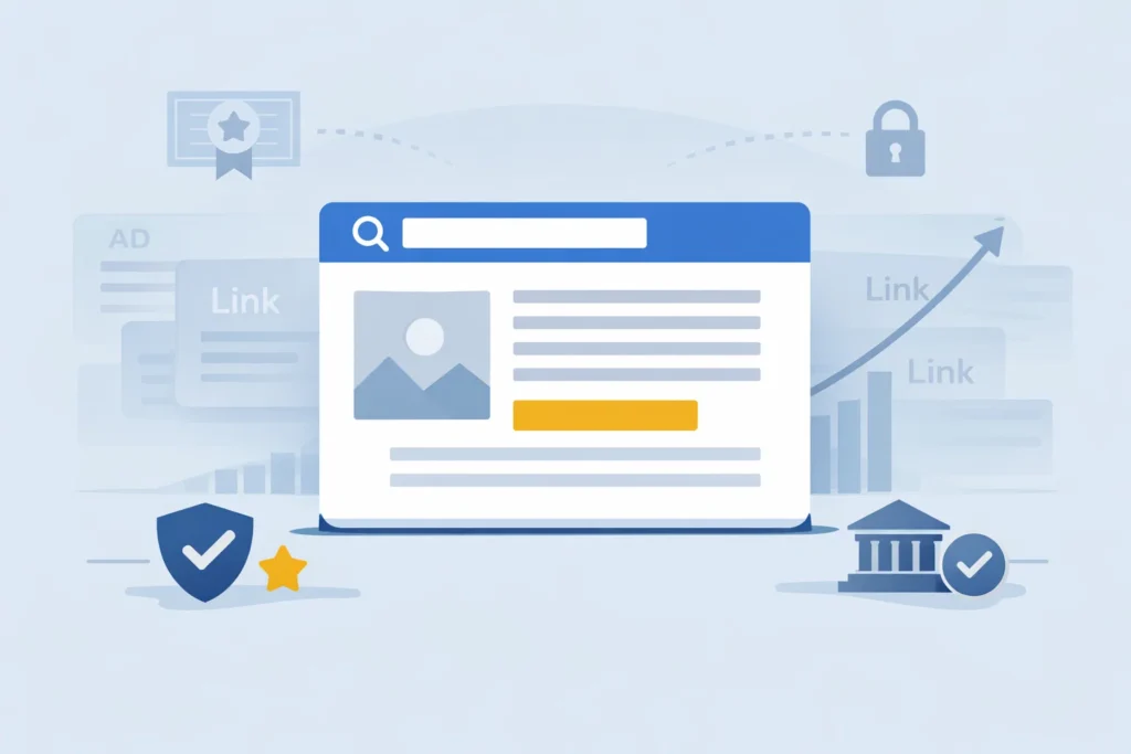 Digital interface showing authority factors to establish a Google Knowledge Panel profile. Digital interface showing authority factors to establish a Google Knowledge Panel profile.