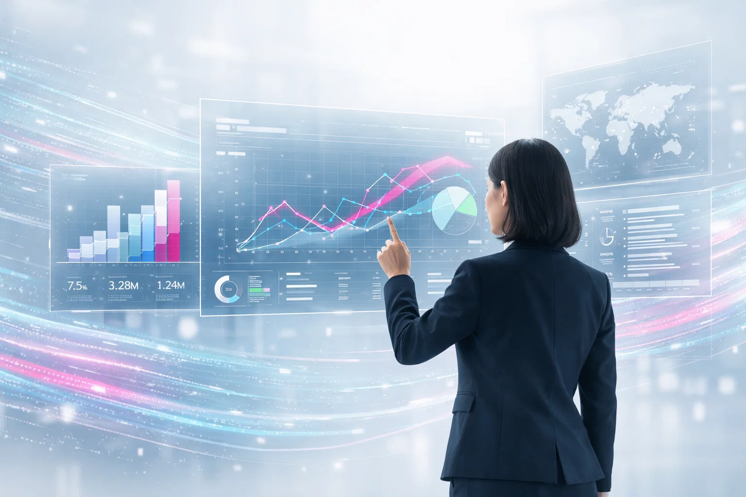 AI marketing agency team planning automation strategy using data dashboards and analytics tools.