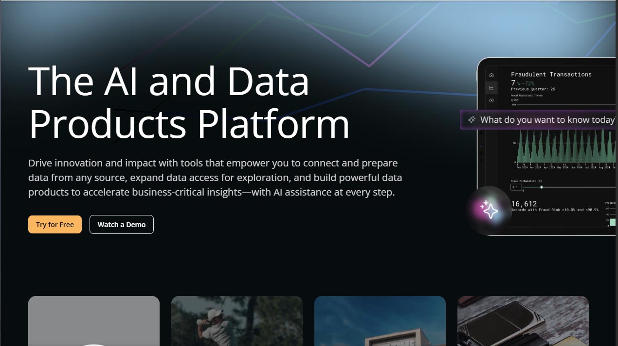domo-ai-business-intelligence-tool Domo AI tool integrating data visualization, ETL, and predictive analytics.