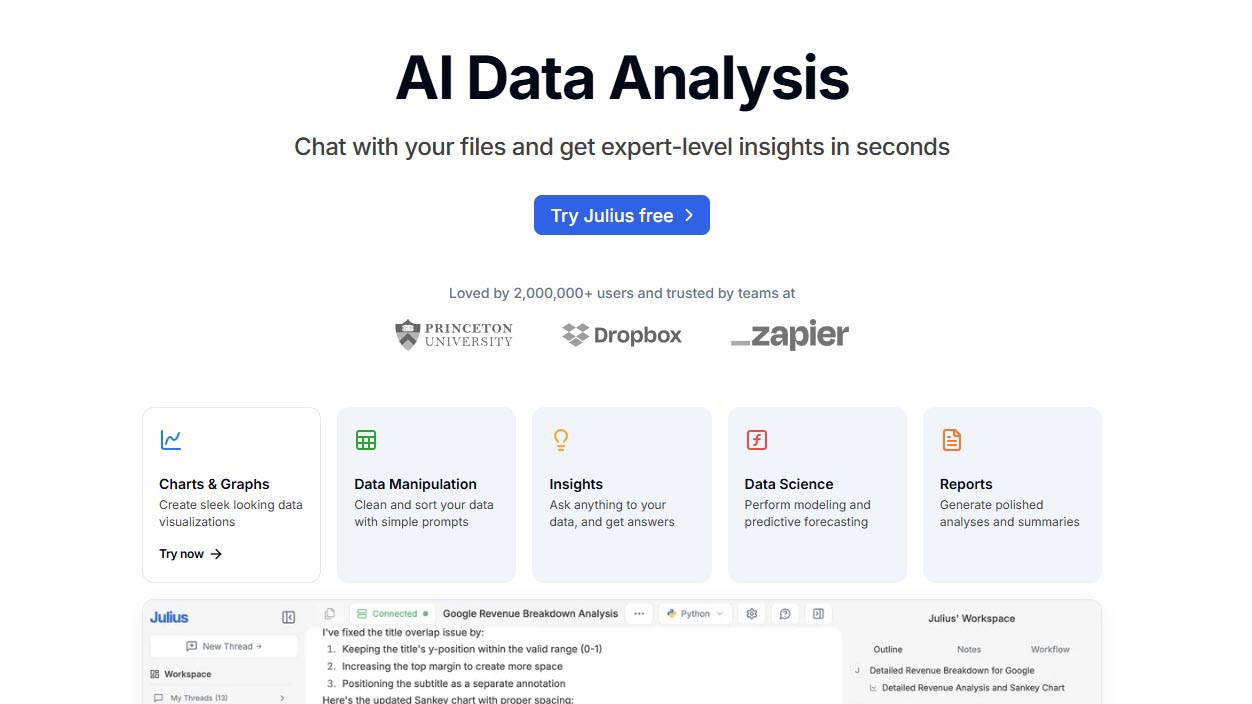 julius-ai-data-analysis-platform Julius AI tool for data visualization, manipulation, and instant analytics insights.