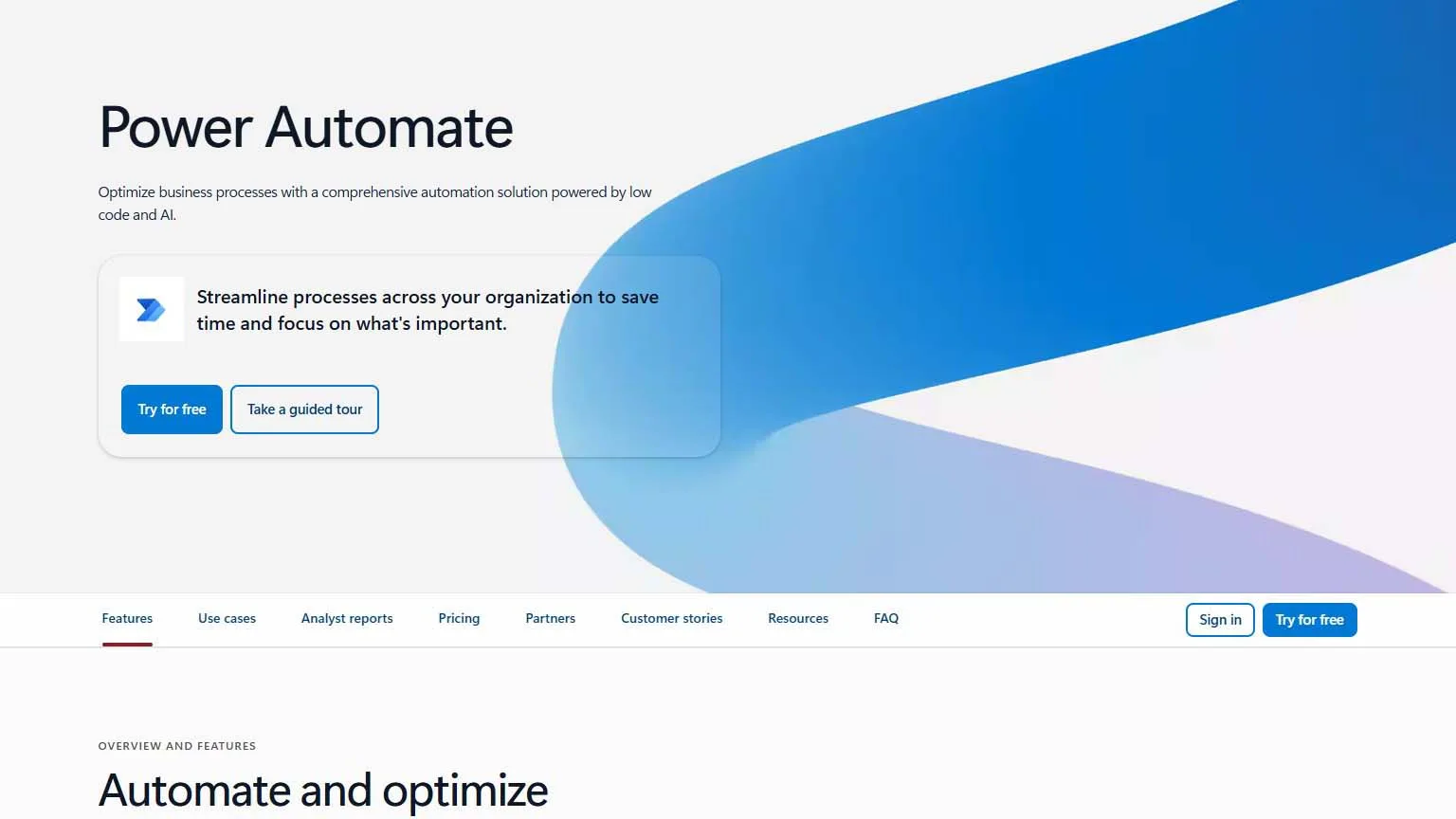 microsoft-power-automate-dashboard Power Automate AI tool for business automation and process efficiency.