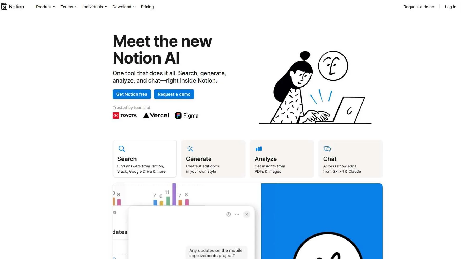 notion-ai-productivity-tools-interface Notion AI for internal automation and productivity in business workspaces.
