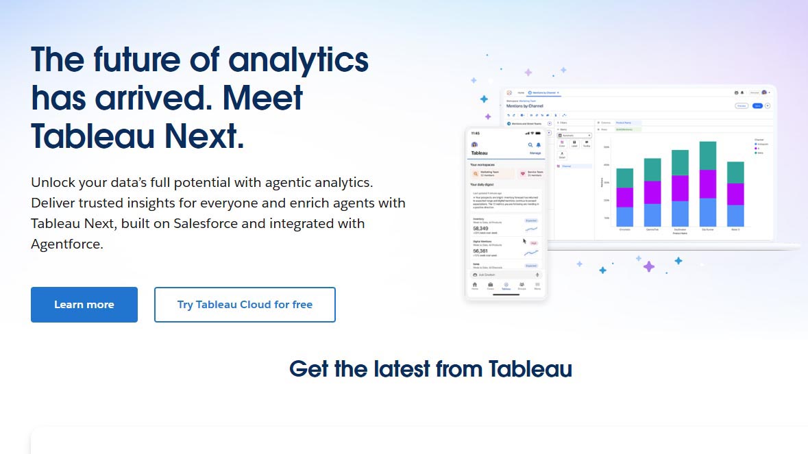 tableau-next-ai-data-visualization Tableau AI tool for data visualization and analytics with cloud integration.