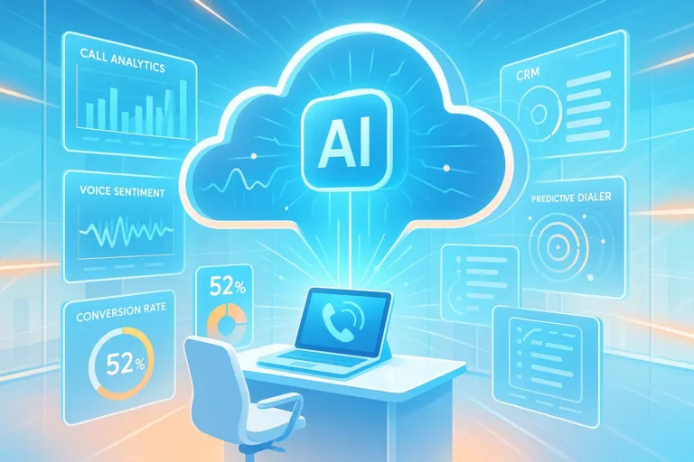 AI cold calling software automates sales calls and analytics dashboards.