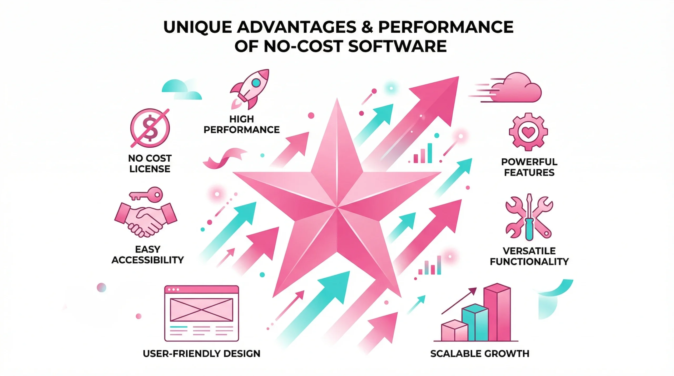 Corporate vector illustration highlighting the unique benefits and standout features of free data tools.