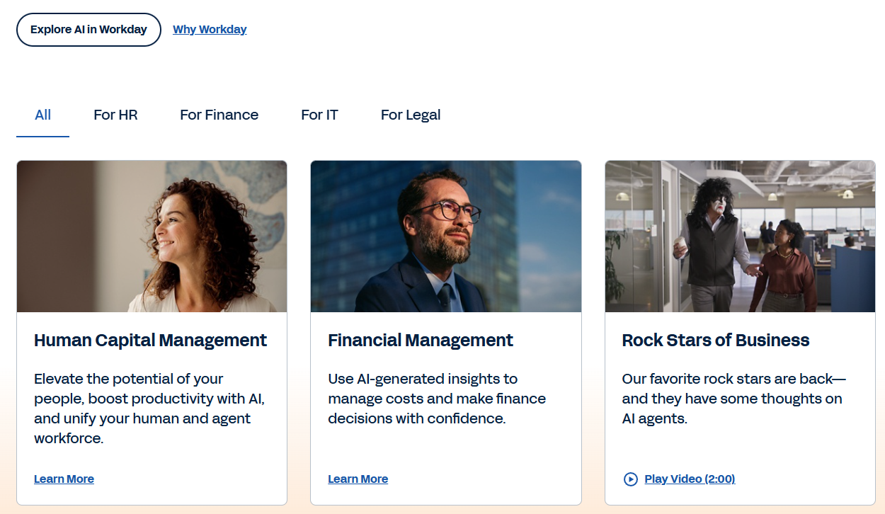 workday-ai-cloud-business-tools AI cloud management platform Workday for finance and HR management.