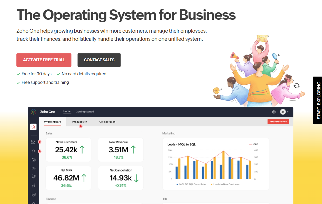 zoho-one-ai-business-platform AI-powered cloud management platform Zoho One for CRM and operations.