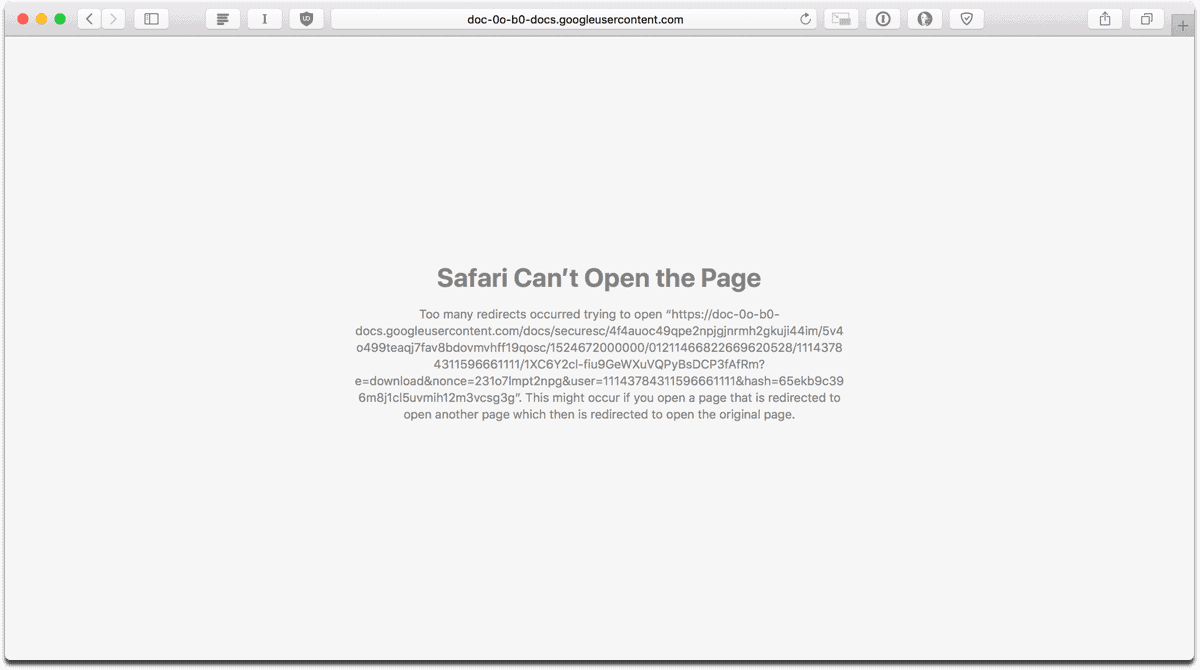 Safari-error Safari browser indicating a problem with too many redirects on a webpage.