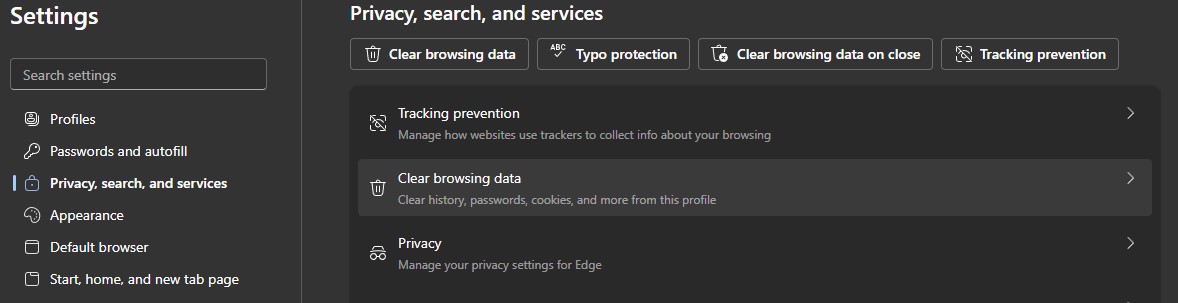 clean-cache-cookies1 Screenshot showing the Chrome browser settings menu with "Clear browsing data" highlighted, indicating how to clear cache and cookies.