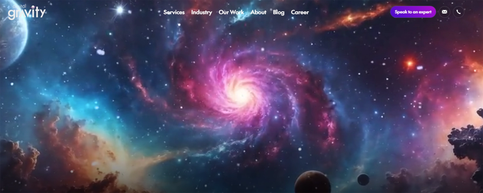Digital Gravity technical display showing modern web design and search optimization alignment.