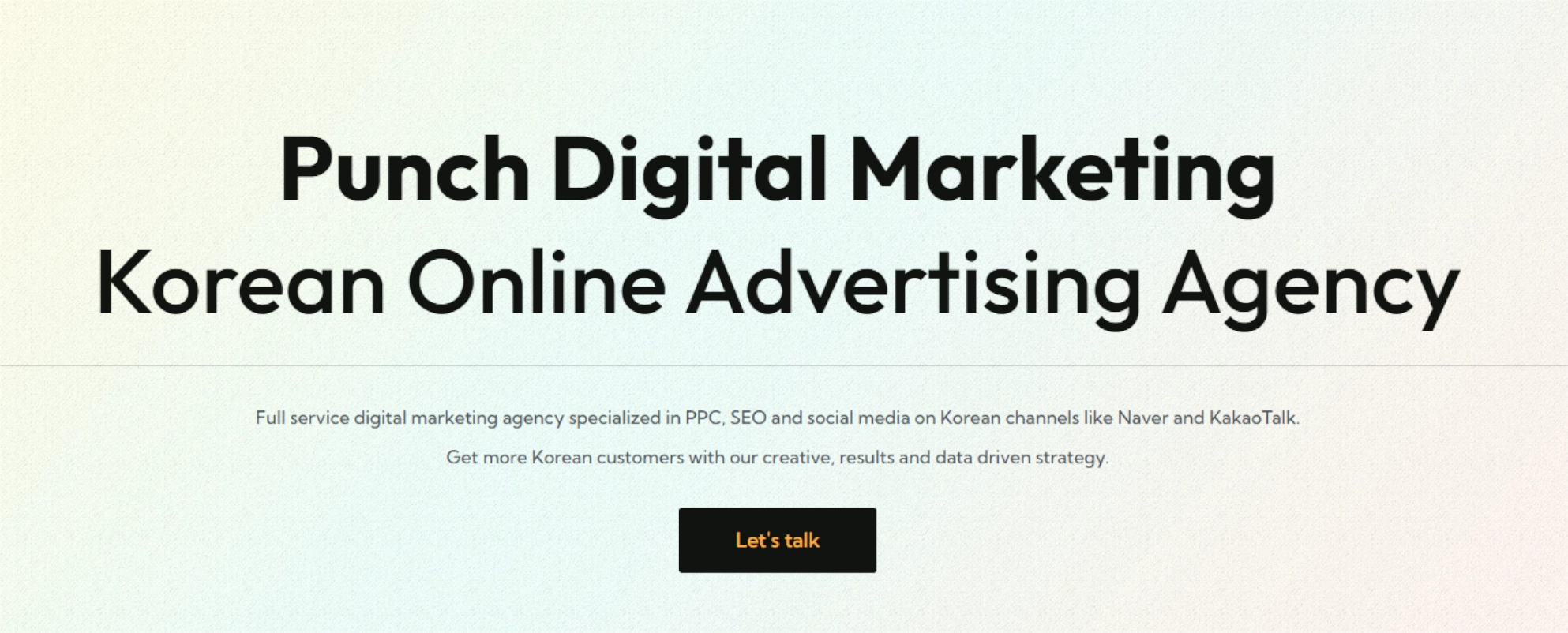 Punch Digital Marketing providing expert search engine optimization and online growth in South Korea.