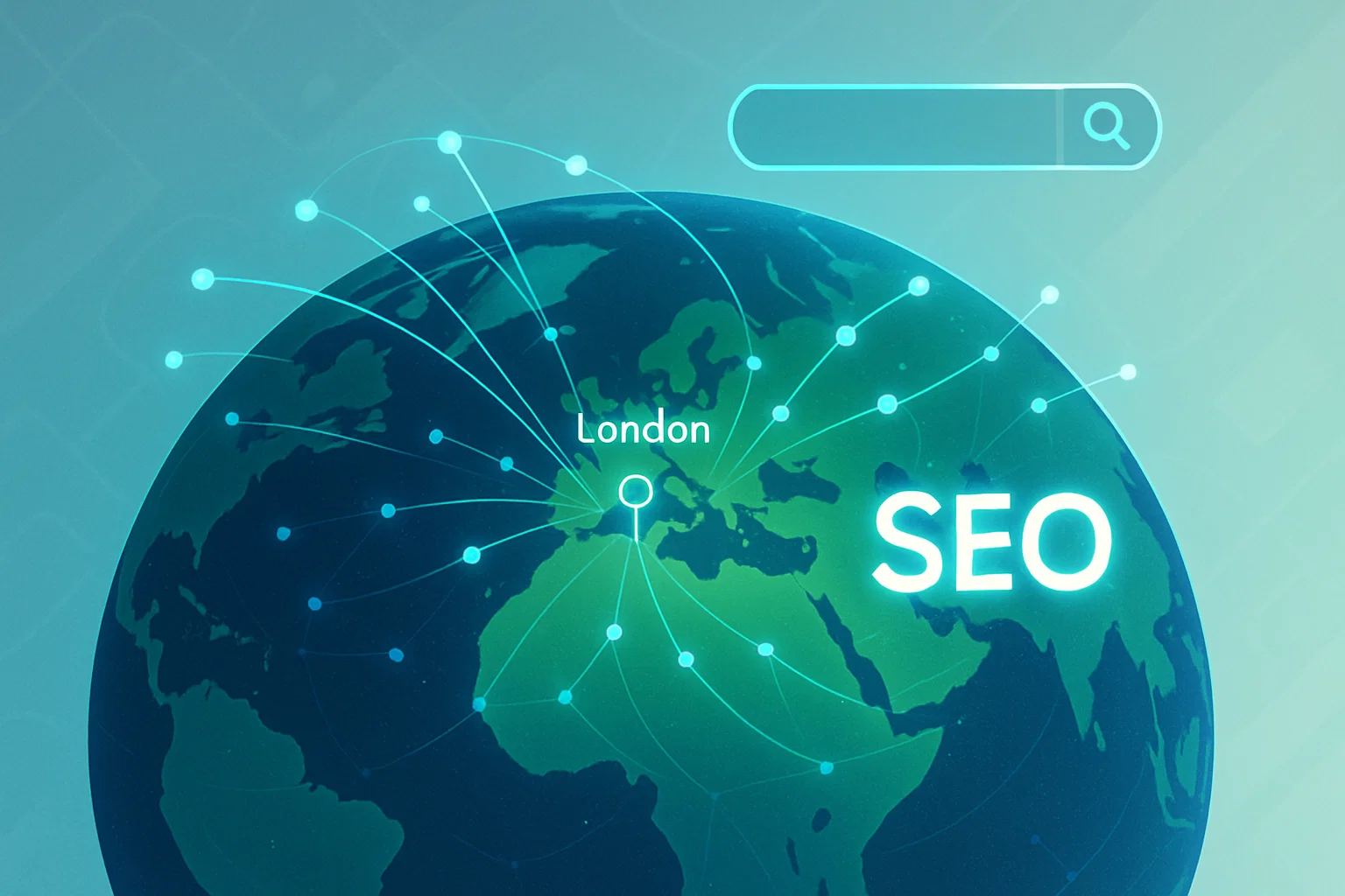 Top 10 Best International SEO Agencies in London search map.