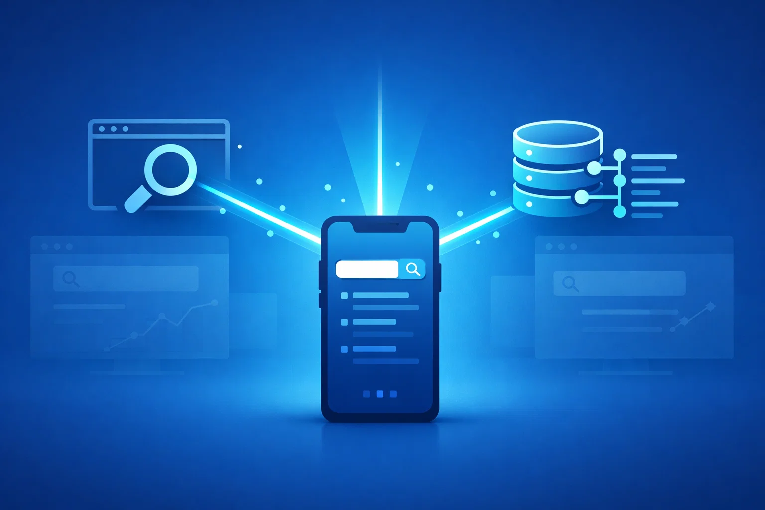 Visual explanation of mobile-first indexing with mobile content as primary source.