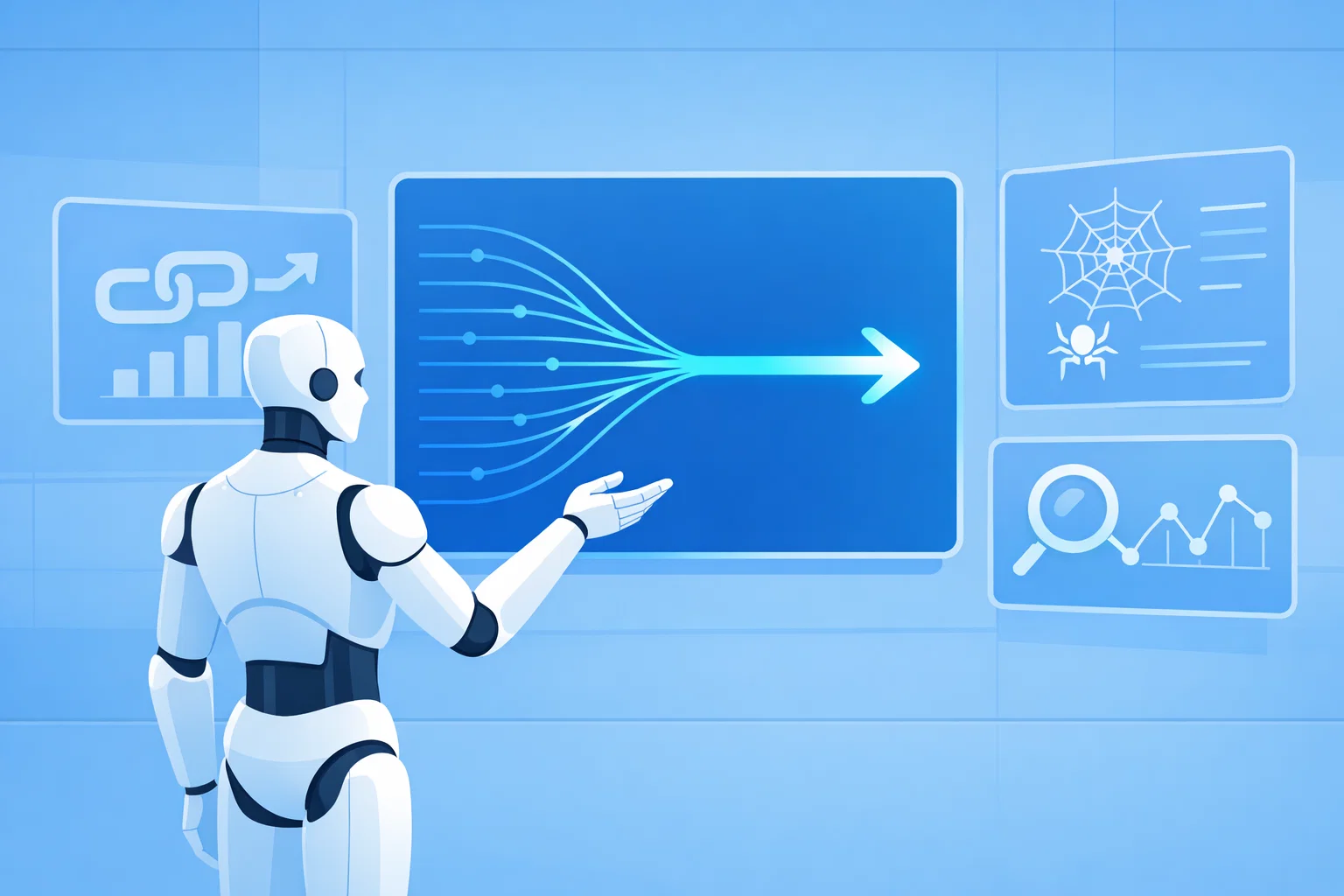 Illustration showing how canonical tags consolidate duplicate URLs to improve SEO performance. Illustration showing how canonical tags consolidate duplicate URLs to improve SEO performance.